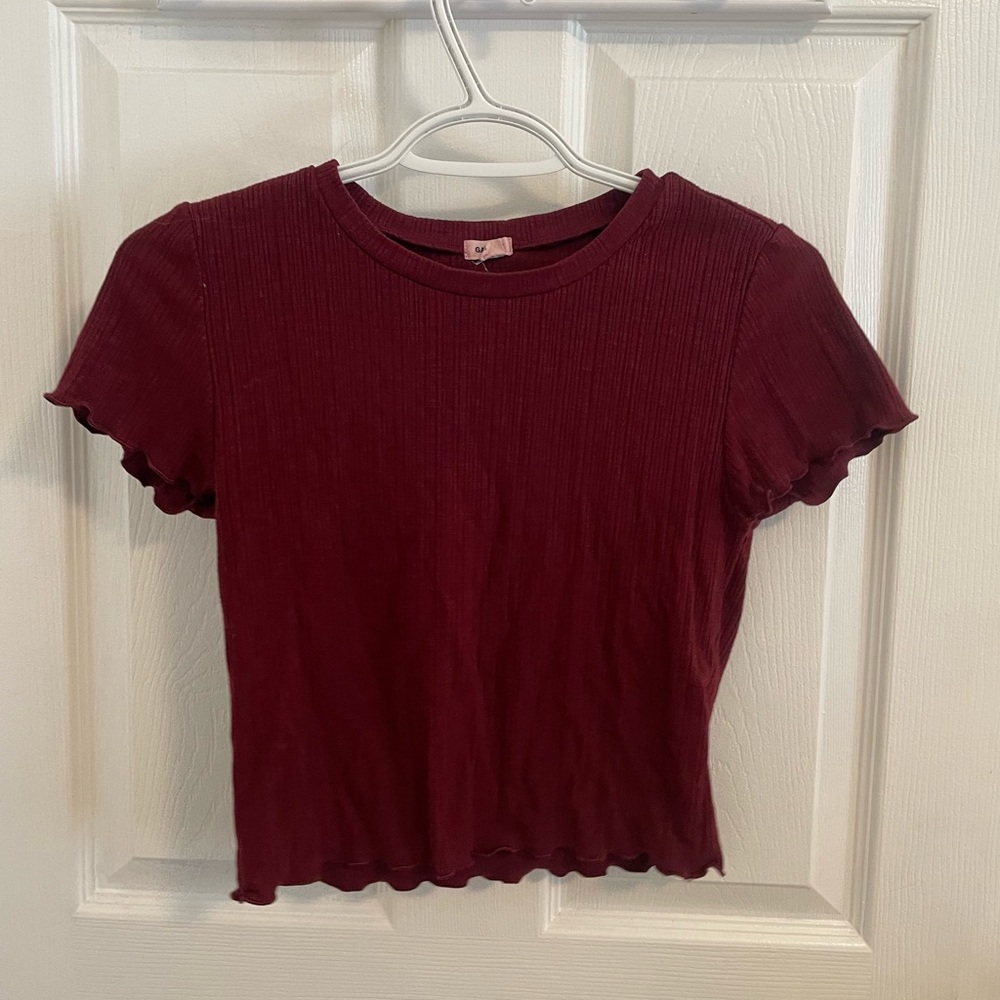 Garage Ribbed Lettuce Edge Tee